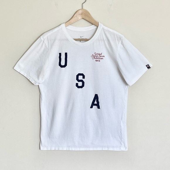 Nike US National Soccer Team Squad USA White T Shirt Men’s Medium Athletic Cut - Picture 2 of 14